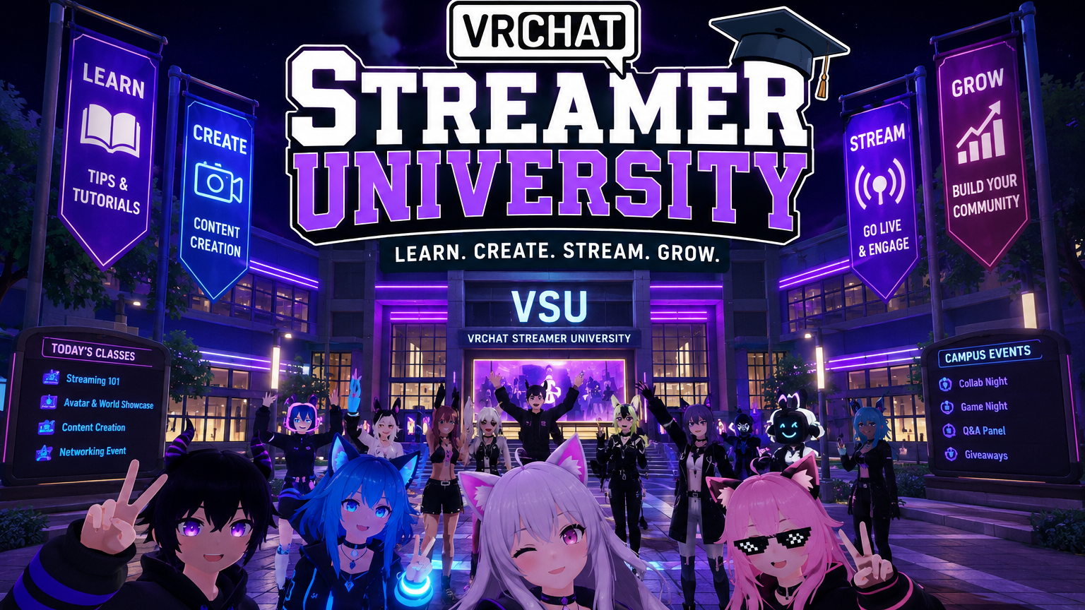 Vrchat Streamer universityのバナー