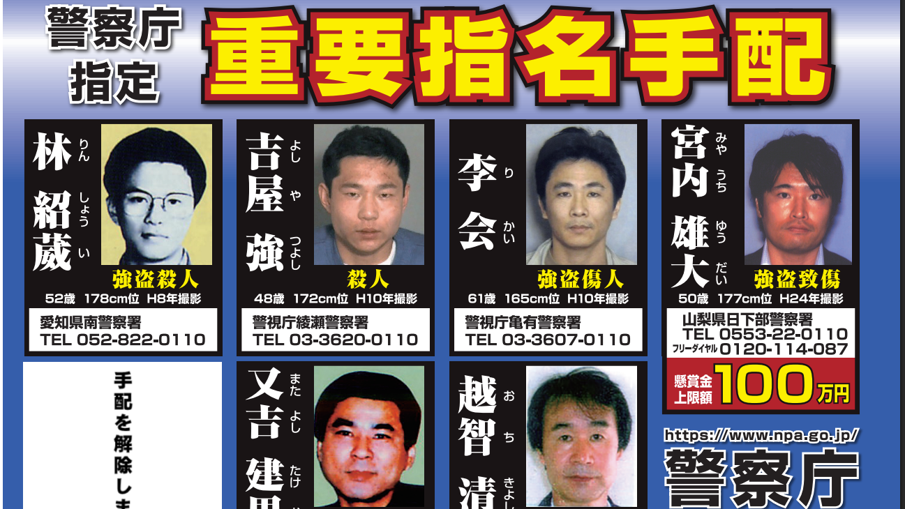 指名手配犯_捜索中のバナー
