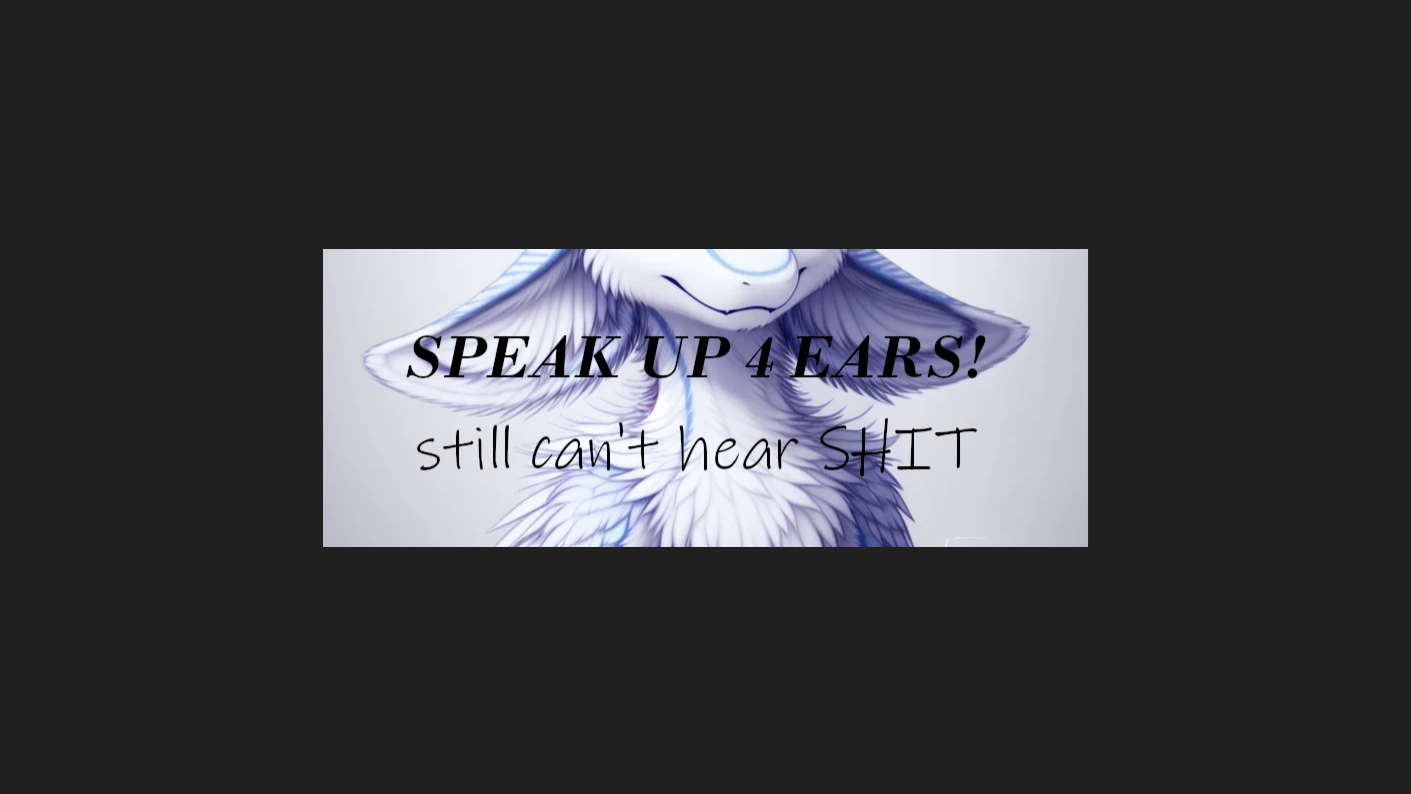 SPEAK UP 4 ears and can't hear SHITZのバナー