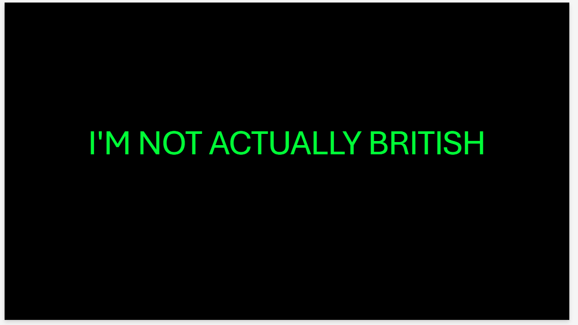 I'm not actually britishのバナー
