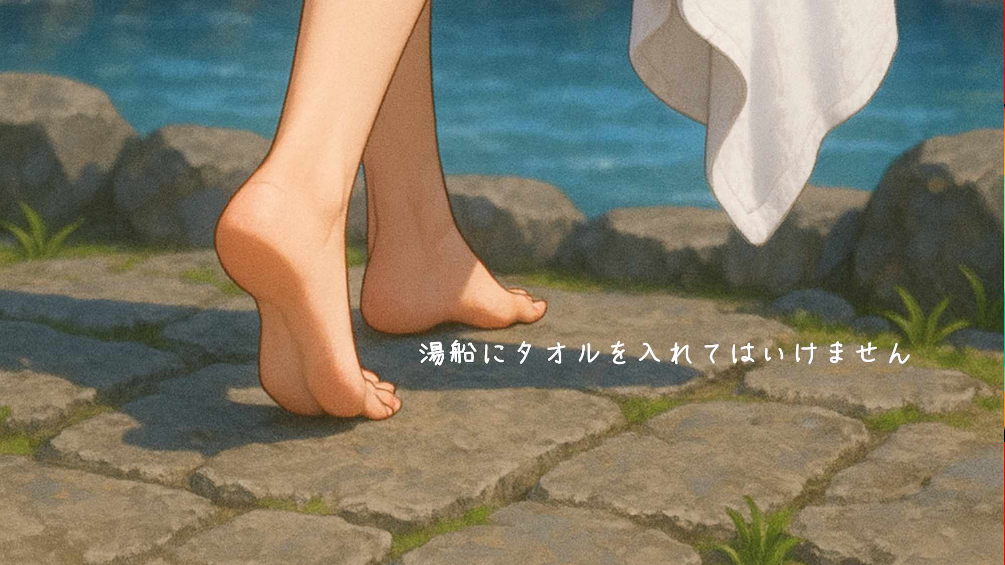 湯船にタオルを入れてはいけません