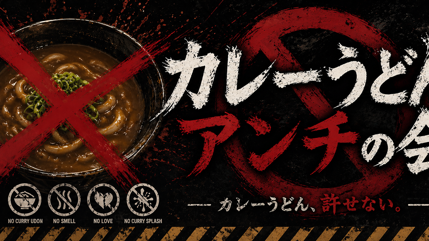 カレーうどんアンチの会のバナー