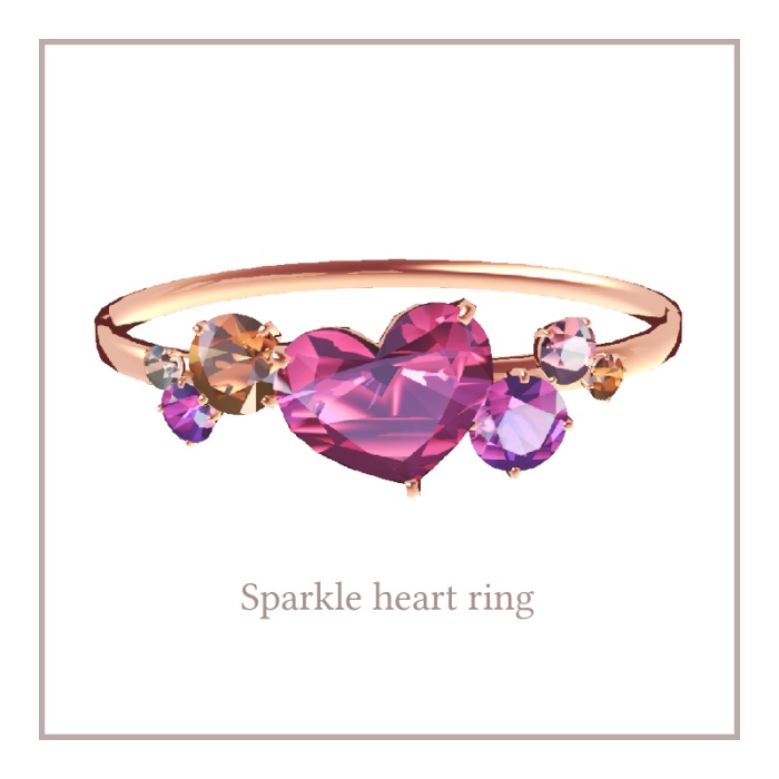 ハートの指輪 ❥Sparkle heart ring