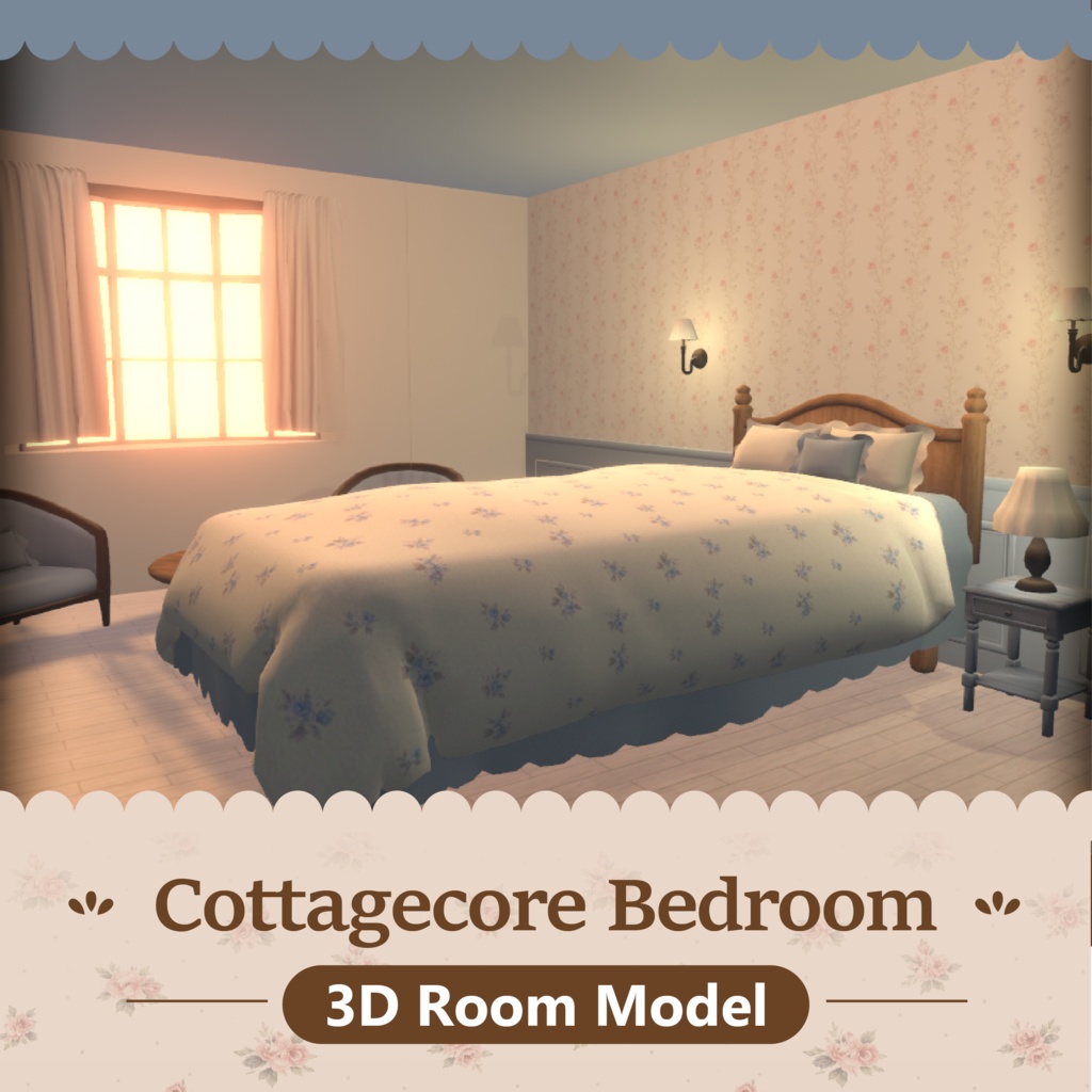 Cottagecore Bedroom【家具と壁紙セット】
