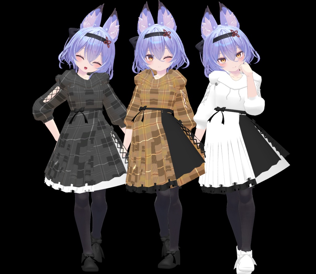 【幽狐族のお姉様／桔梗】アシンメトリースカート + パーカー コーデ