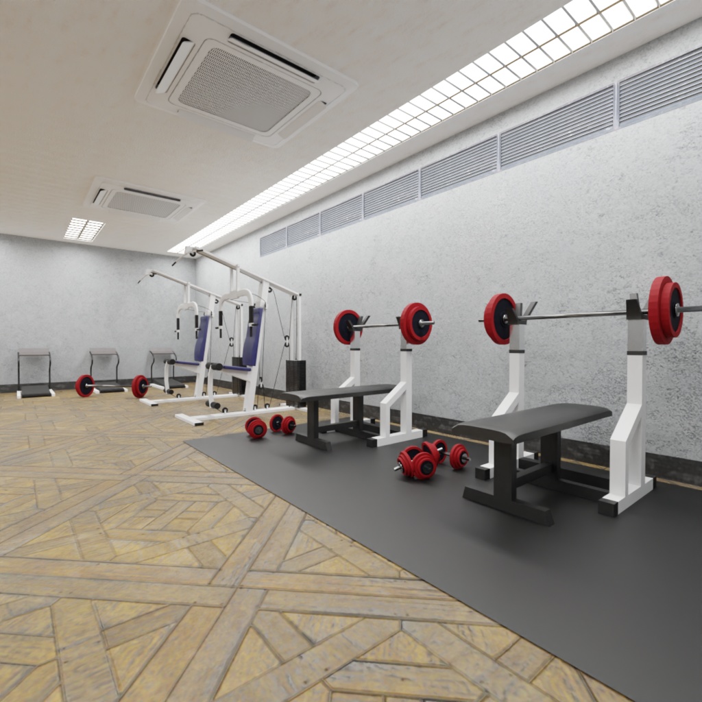 【gym_set】ジム フィットネス 店舗モデル