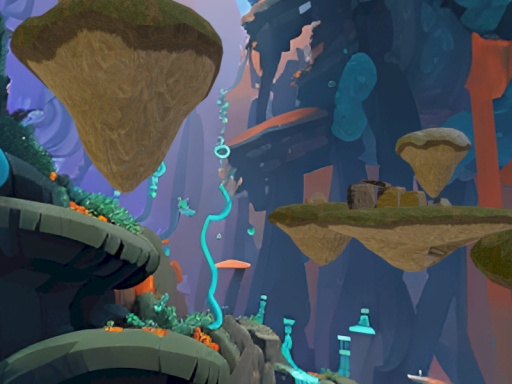 Surreal Floating Rocks