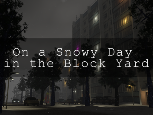 On a Snowy Day in the Block Yard