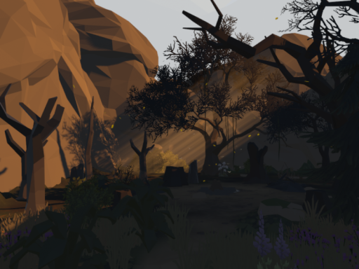Azure-Crimson Grove