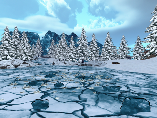 Frozen Lake Day Toon