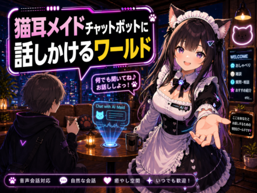 猫耳メイドチャットボットに話しかけるワールド