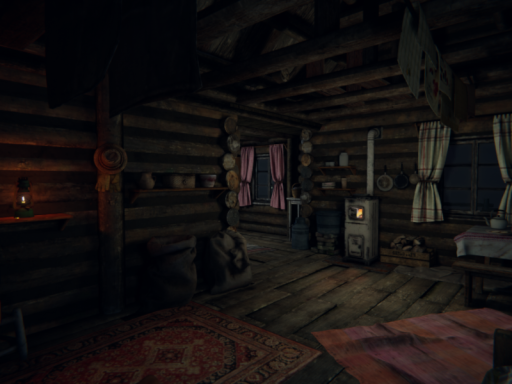Night Log Cabin