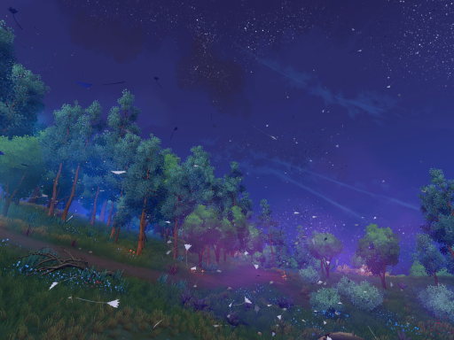 Toon Nature Lake Night