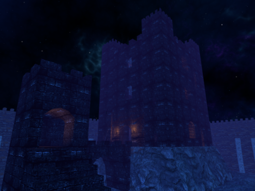 Night time with castle