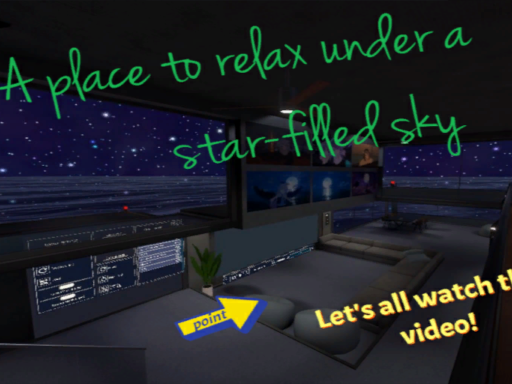満天の星空の下でくつろぐ場所'A place to relax under a star-filled sky․'