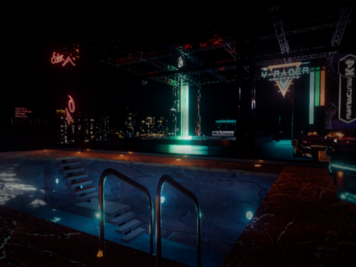 Cyberpunk Rooftop Club