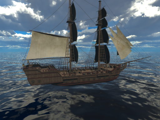 Sail boat sailing on the high seas （fixed）