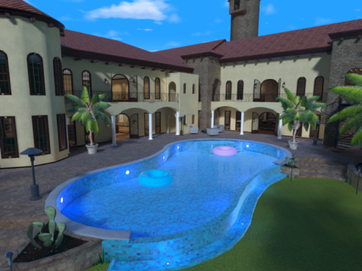 Tuscan Mansion in Daylight