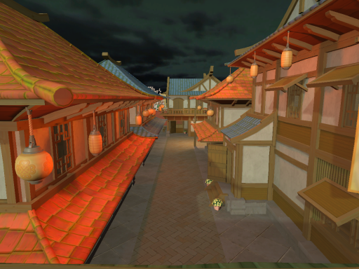 Moonlit Asian Town
