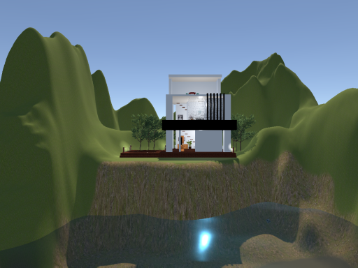 island and a house