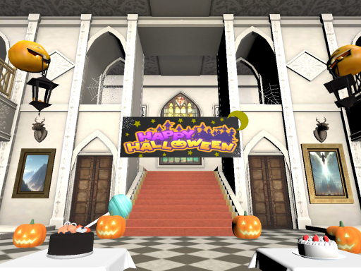 寂れた古城のハロウィンパーティ