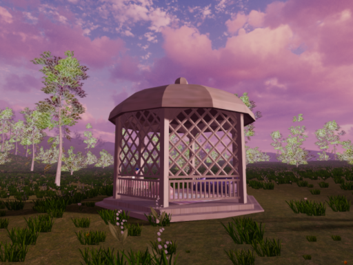 gazebo - pink sky