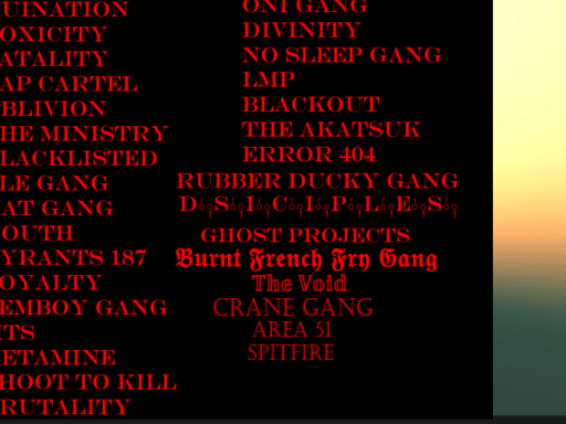 ALL harmless gangs