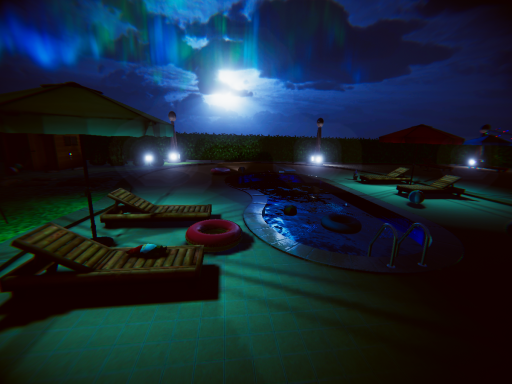 Relaxing Pool At Night