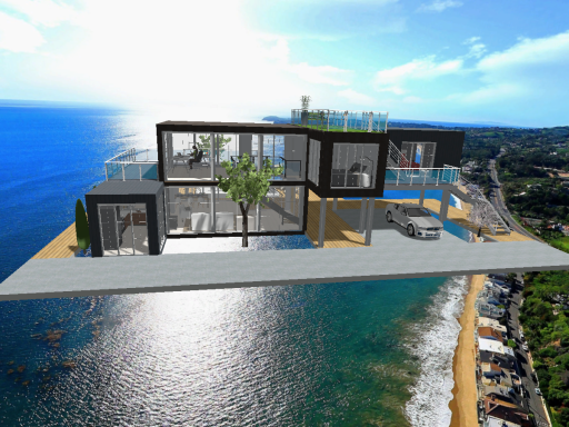 Container House Over Malibu Beach