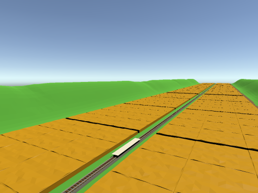 Ride on a platform through some wheat feilds