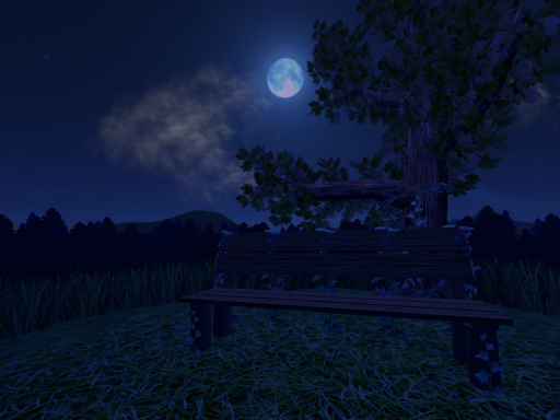Hill under Moon