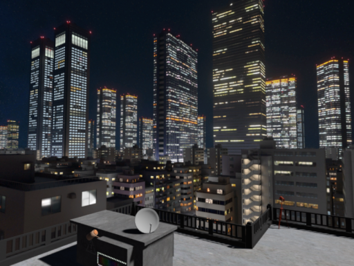 Japanese roof top night