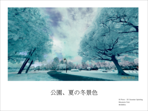 公園、夏の冬景色（Park˸ A winter scene in summer）