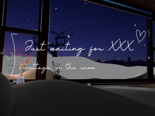 Just waiting for XXX -cottage in the snow-