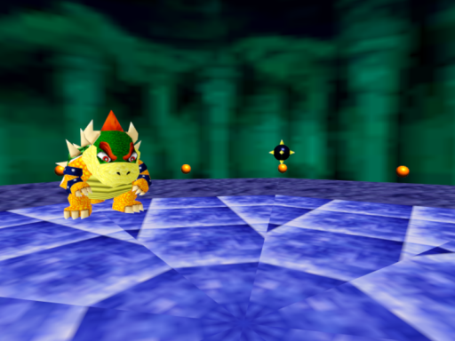 Bowser in the Dark World Arena - Super Mario 64