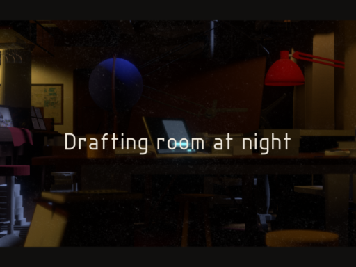 drafting room at night