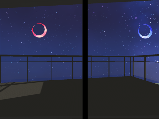 星空の海に浮かぶ双生の月