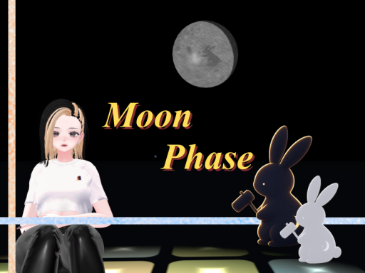 Moon Phase with Usagi ⁄） ⁄）