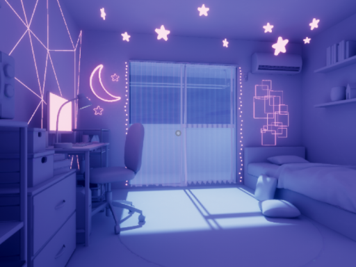 NEON-A Dream Room with Flashing Neon Lights