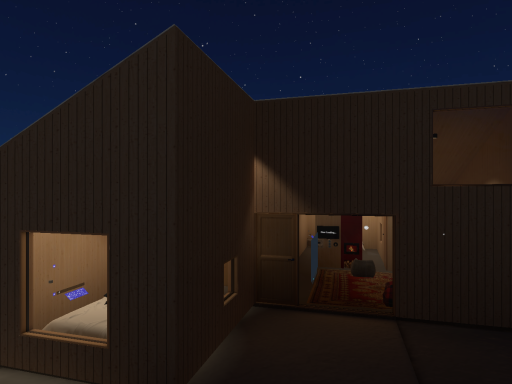 Winter Cottage at night