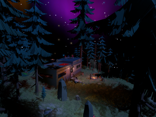Camping under northern lights