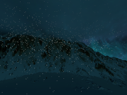 Snowy mountain Night