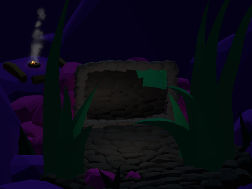 some rocks at night