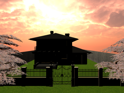 a warm yard house