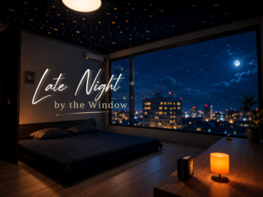 夜更けの窓辺