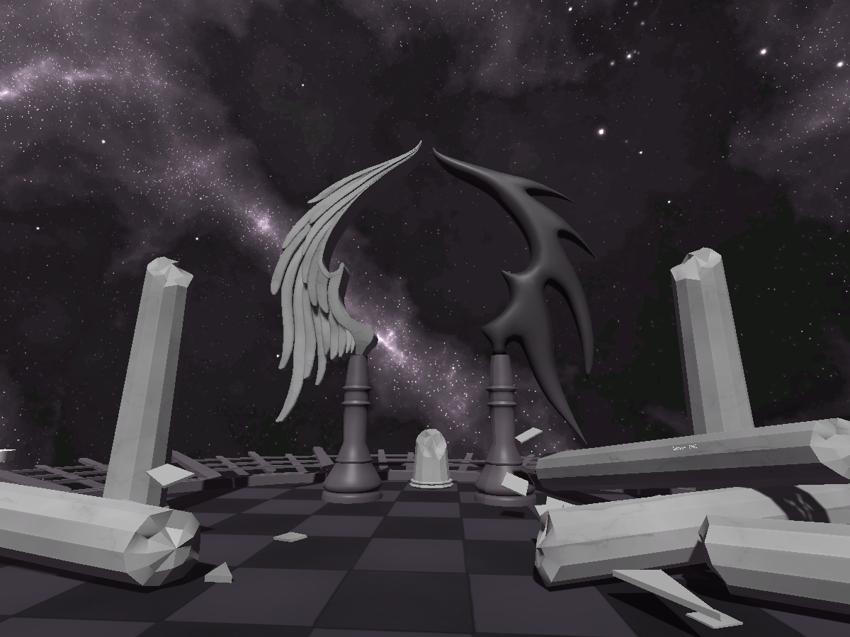 black n white space