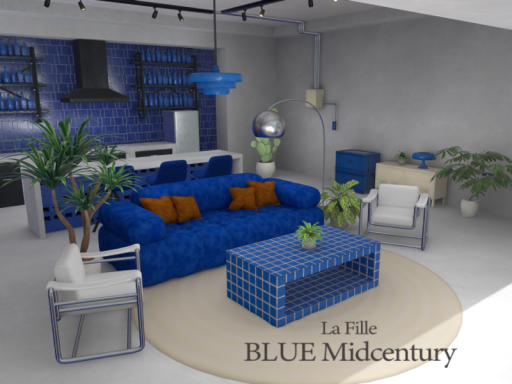 La Fille BLUE Midcentury
