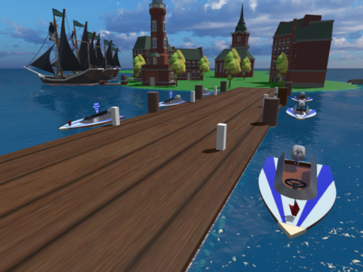 boats and cars and swimming too