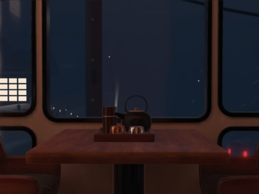 TRAIN DEPARTING IN WINTER