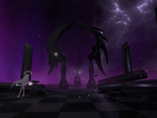 black n white space